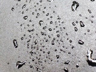 Water splash on a black aluminium table