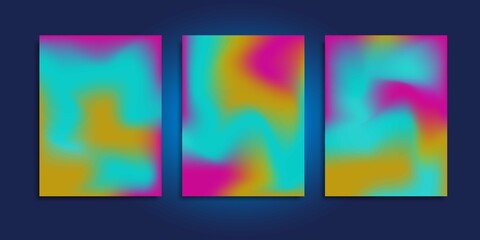 Set of abstract blurred gradient mesh background.