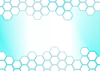 Obraz na płótnie Canvas Hexagon honeycomb green medical color abstract background