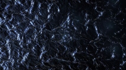 3D Rendering of Dark Sea Waves