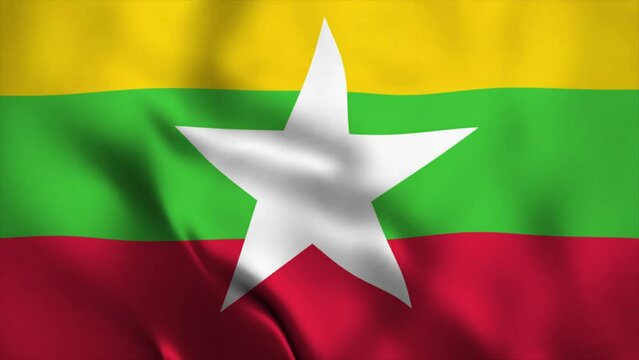 animation video flag independen day of myanmar