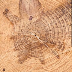 Old tree rings weathered wood texture with the cross section of a cut log.