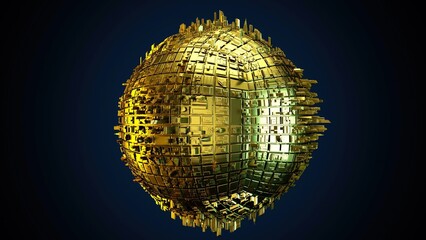 3D Rendering of Golden Spherical City