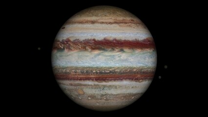 3D Rendering of Jupiter With Moons