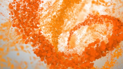 3D Rendering of Orange Spiral Particle Stream
