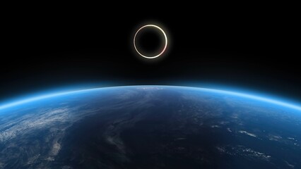 3D Rendering of Solar Eclipse From Space