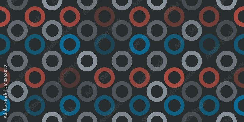 Aufkleber abstract dark colorful rows of rings - pattern, geometric mosaic texture on dark grey background - v