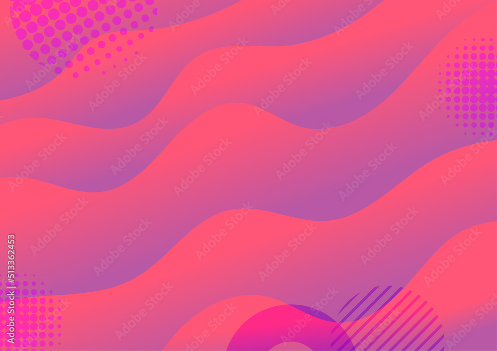 Aufkleber abstract vector background red and violet gradient wave curve pattern design for cover, web, poster,