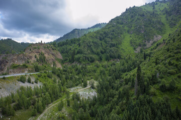 beautiful mountain landscape in summer. mountains and clouds