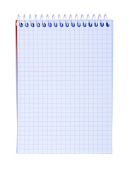White notebook diary on white background isolation