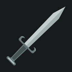 Knight's metal sword. Cartoon sword. Vector illustration