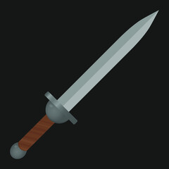 Medieval sword. Knight's metal sword. Vector illustration
