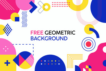 flat design with geometric concept background free