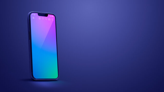 Smartphone on blue background