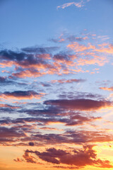 stock photo of spectacular sunset clouds at evening