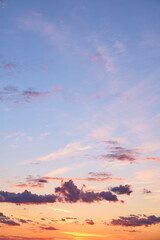 stock photo of spectacular sunset clouds at evening