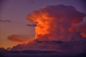 Fototapeta premium stock photo of spectacular sunset clouds at evening