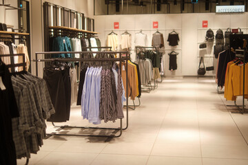 stock photo of clothes fashion shop  with blurred background