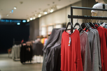 stock photo of clothes fashion shop  with blurred background
