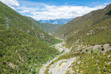 chinese village & field in the mountain in Cichuan