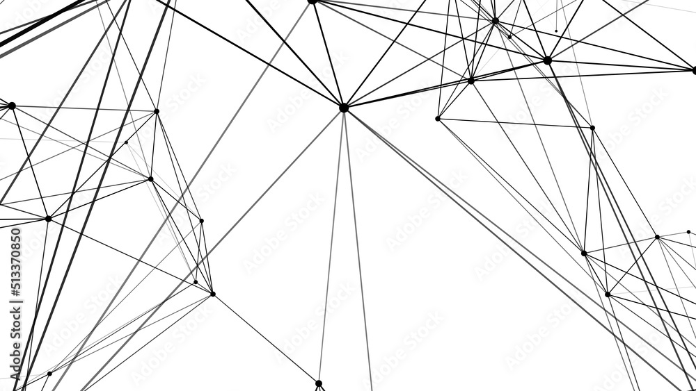 Poster connection to the global network. abstract vector dots and lines on a white background. the concept 