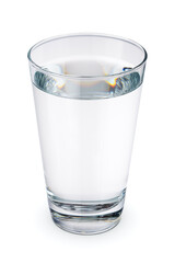 Glass of clean still water isolated on white.