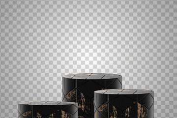 3D Rendering cylinder podium product