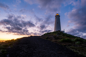 Fototapeta na wymiar Reykjanesviti lighthouse on Reykjanes peninsula in Southern Iceland