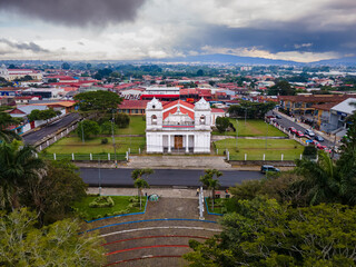 Beautiful aerial view of the Santo Domingo Church in Heredia Costa Rica