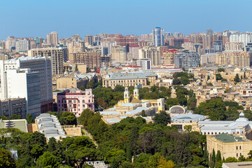 Fototapeta na wymiar Panoramic view of Baku. A bird's-eye view. Republic of Azerbaijan