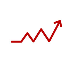 Growing arrow of graph. Statistics and rating. Linear business illustration.