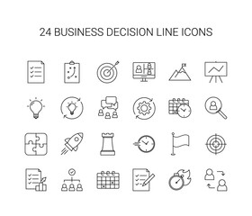 Line icon set. Business decision pack. Vector Illustration