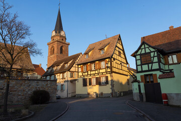 Fototapeta na wymiar Village de Bergheim, Alsace, France