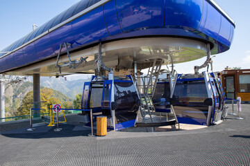 Cable car station in the ski resort