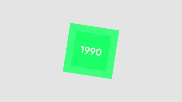 Animation with date of 90s. Motion. Background animation with stylish transition and date to insert. Stylish animation for inserting and intro into video content. 1990's