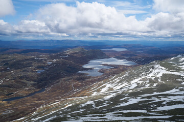 breathtaking views from top of gausta mountain in norway telemarken