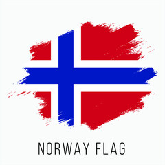 Norway Vector Flag. Norway Flag for Independence Day. Grunge Norway Flag. Norway Flag with Grunge Texture. Vector Template.