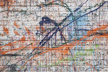 Brick wall with colors