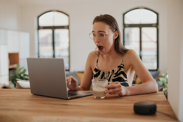 Young woman in the home office