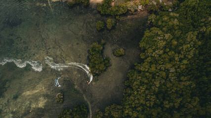 Kitesurfing through mangroves in Madagascar