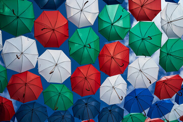 Colorful umbrellas in Valleseco, Gran Canaria, Canary Islands