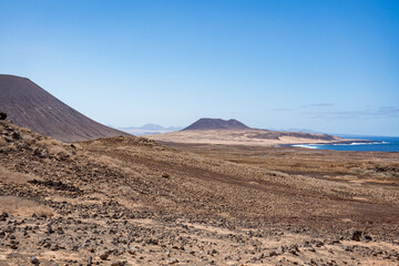 aerial view on volcanic landscape of la graciosa island