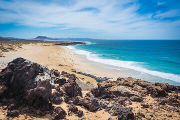 Fototapeta na wymiar view on beach at Playa de las Conchas