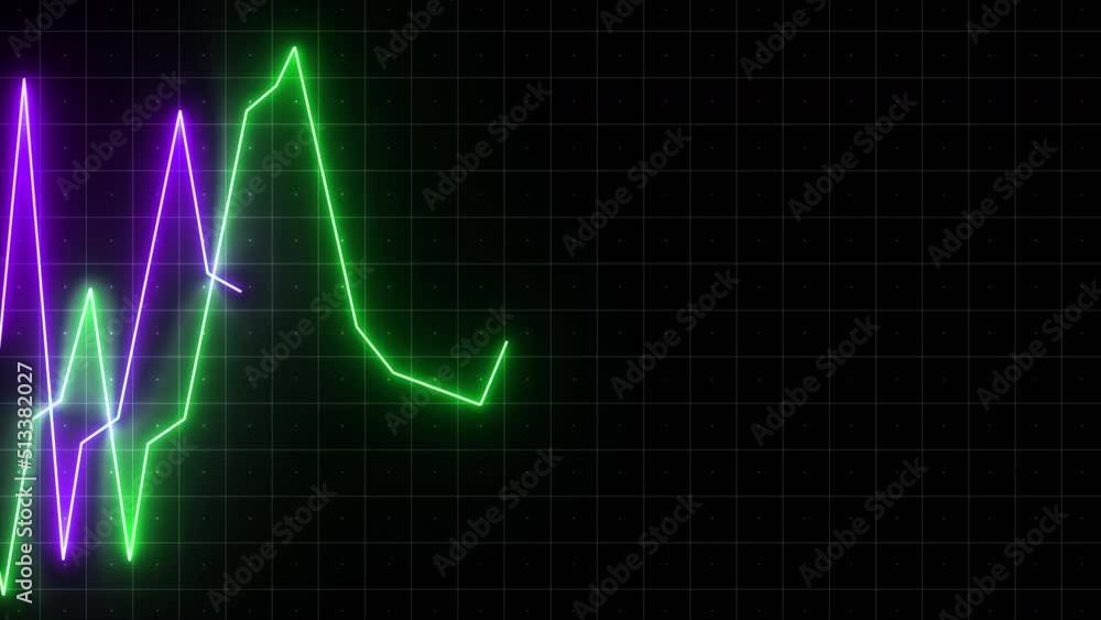 Aufkleber green purple and red graphics . motion . multicolored graphics on a black background that shimmer in