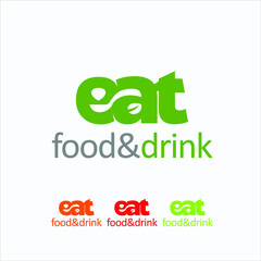 eat logo design vector isolated on white background