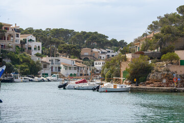 Fototapeta na wymiar Cala Figuera, Mallorca, Spain - 05.02.2022: Boats in port of Cala Figuera