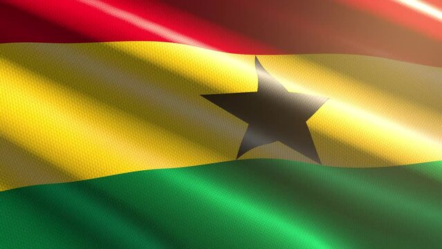 Ghana shiny flag - loop animation
