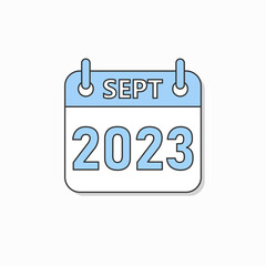 September 2023 Calendar Thin Line Icon Minimal style. September 2023 Business Calendar Planner Flat Vector Icon. Vector Illustration	