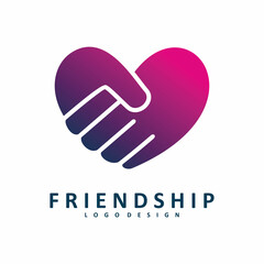 love handshake friendship partnership logo design