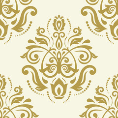 Orient vector classic golden pattern. Seamless abstract background with vintage elements. Orient pattern. Ornament for wallpapers and packaging